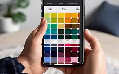 Paint color visualizer app interface for previewing paint colors