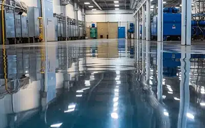 Industrial factory with seamless and durable Affordable Commercial Flooring using epoxy