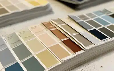 Close-up of paint samples with different undertones