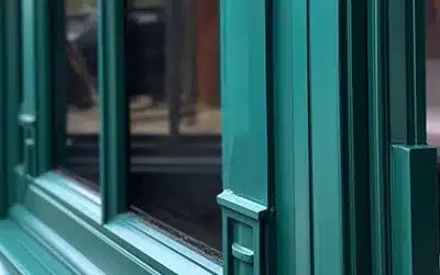 Close-up of smooth electrostatic paint job on a window frame, highlighting lower electrostatic paint cost