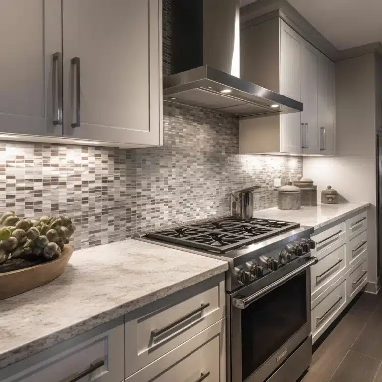 Modern kitchen with elegant backsplash installation