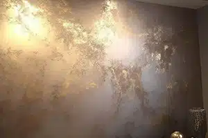 A metallic technique faux finished wall