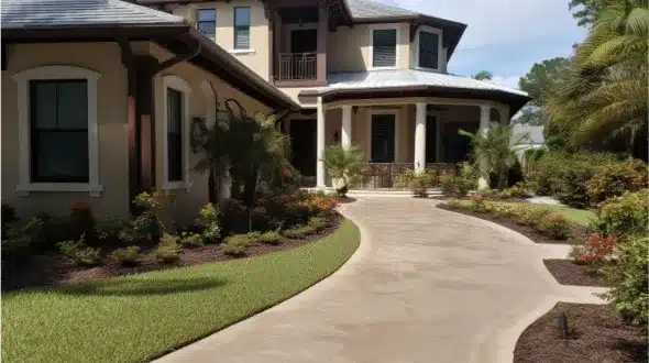 Residential Sandblasted Walkway in Florida Home