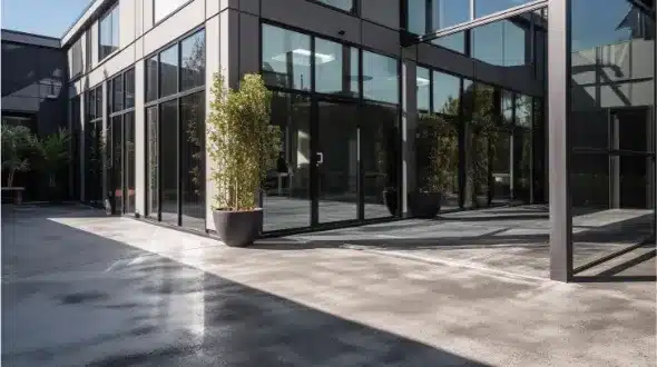 Commercial Building with Sandblasted Walkway