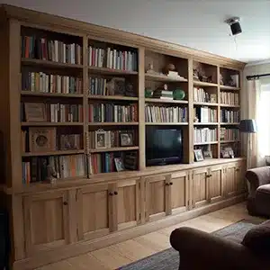 Beautifully painted built-in shelves and bookcases by Value Painting and Flooring