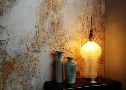 A wall showcasing the crackling paint effect.