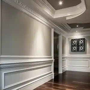 Flawless crown molding and baseboard painting by Value Painting and Flooring