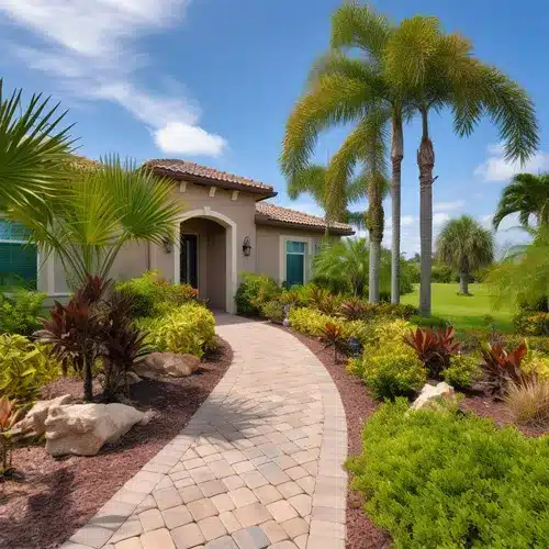 Florida Home with Sandblasted Walkway