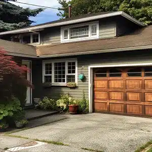 Garage doors exterior house painting by Value Painting and Flooring.