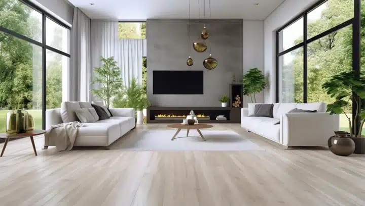 Luxurious living room with stunning luxury vinyl flooring