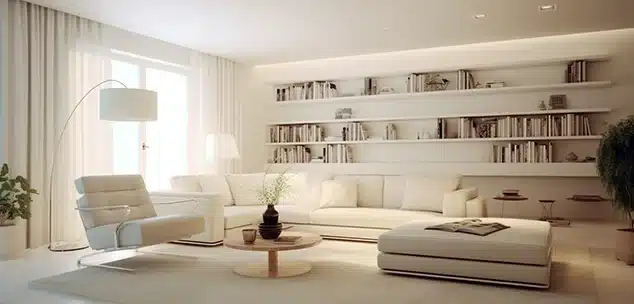 Nice modern living room without popcorn ceiling