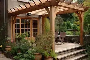 Patio and garden structure revitalized with electrostatic painting