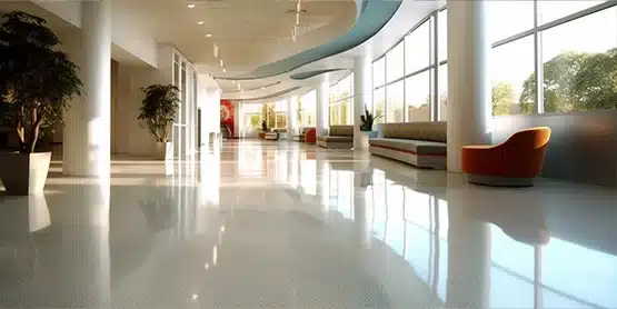 Quartz-filled epoxy floor