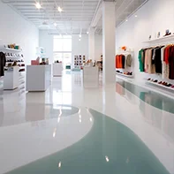 Epoxy flooring in a retail space