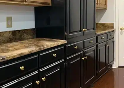 Semi-gloss finish kitchen cabinets