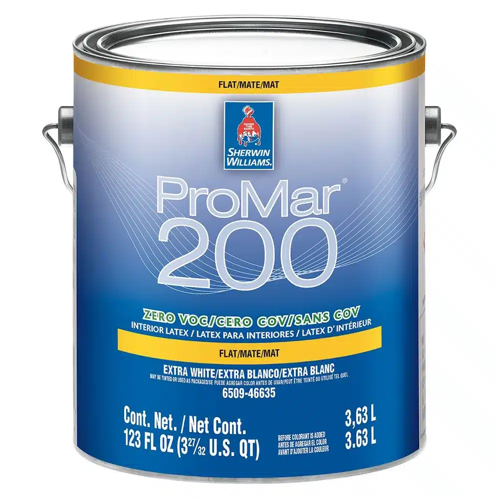 Sherwin Williams ProMar 200 Zero VOC Interior Latex - Eco-friendly paint option.