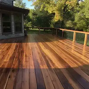 Two-tone stain on a deck.