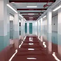 Epoxy flooring in a warehousing & storage unit