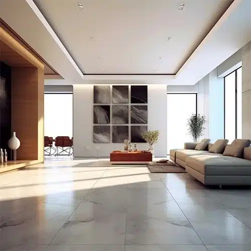 Modern living room with texture painting finish.
