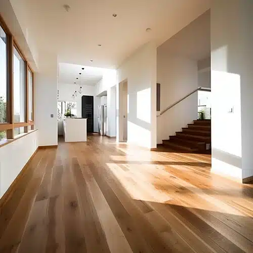 Picture of hardwood flooring elegantly installed in a local home.